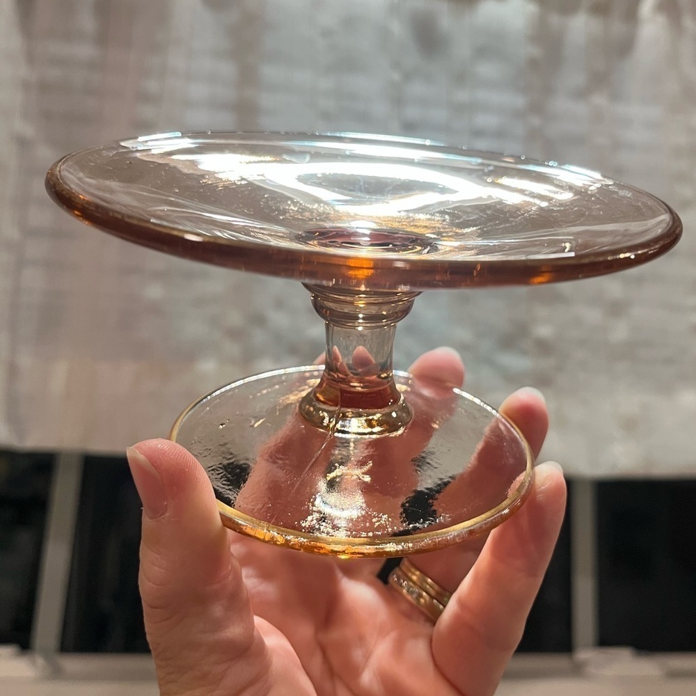 Vintage Pink Depression Glass Candle Holder Base Dessert Stand - Picture 5 of 16